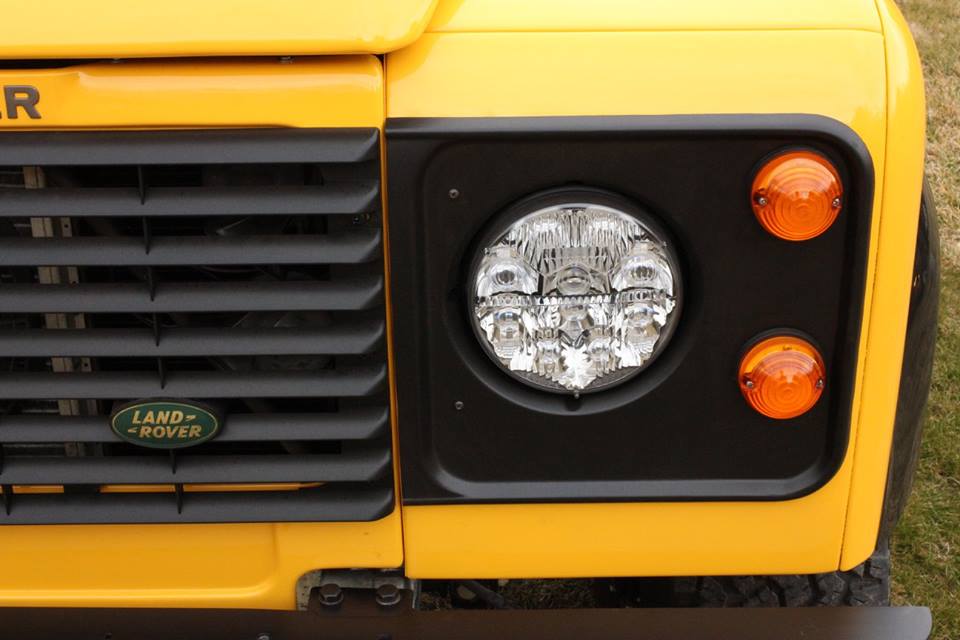 New genuine Land Rover headlight surrounds, grille and grille logo are installed as well as LED headlights.